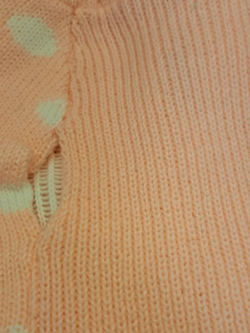 Pet Polka Dot Knit Sweater with Bow - Peach & White